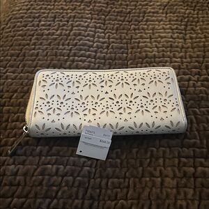 Coach Cream Laser Cut Wallet